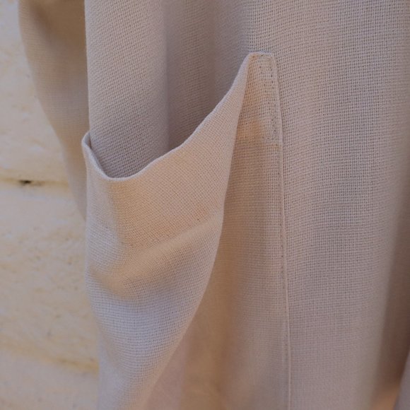 Vintage Drapey Coat - Flowy Lightweight Relaxed Fit Cream Sweater Shawl - Picture 4 of 7